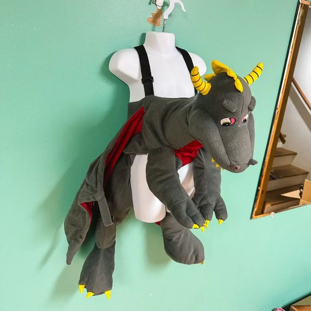 Dragon Costume Toddler Kids Fleece Dress Up Adjustable Strap One Size